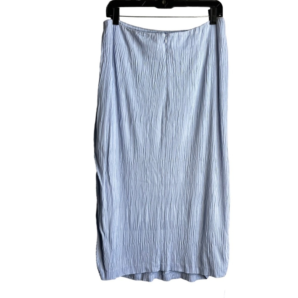 NWT M.M. LaFleur Willoughby midi Skirt Pleat Jersey light blue Size 8 - Picture 7 of 9